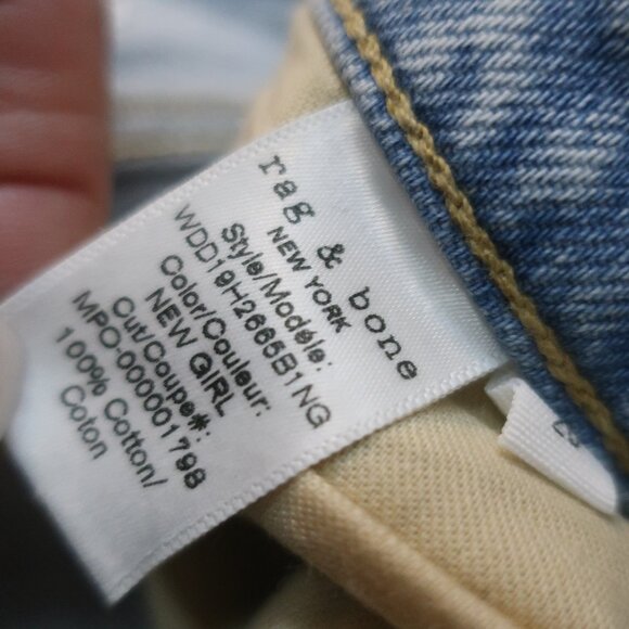 Women Rag & Bone New Girl Ruth Light Blue Super High-Rise Straight Denim Jean 26 - Picture 9 of 10
